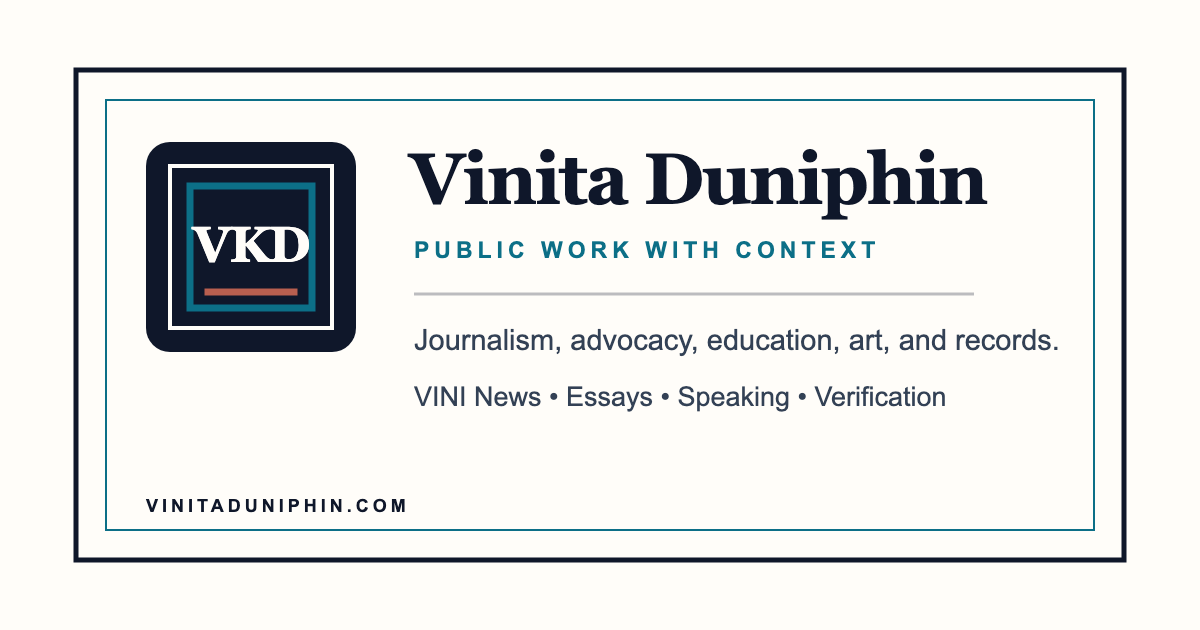 VKD brand card for Vinita Duniphin